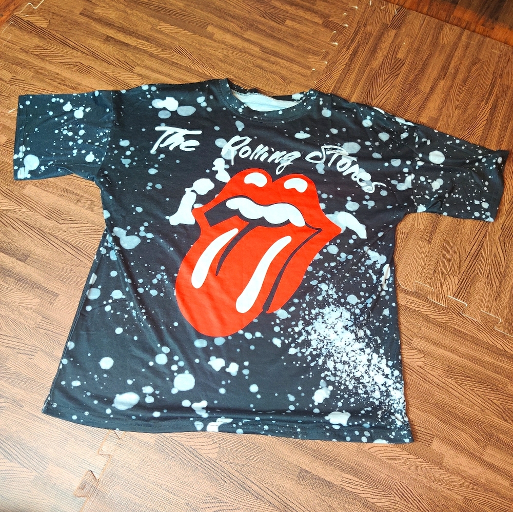 Rolling Stones Faux Bleached Graphic Tshirt - Picture 2 of 3
